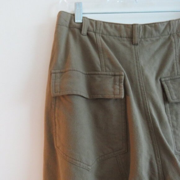 ACACIA Dublin Pant in Moss Green Cotton Raw Hem Casual Travel Vacation - Size S - Picture 8 of 16